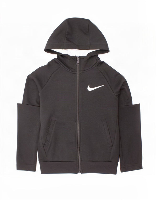 Suéter Nike Boys Zip com capuz 3-4 anos XS preto colorblock poliéster