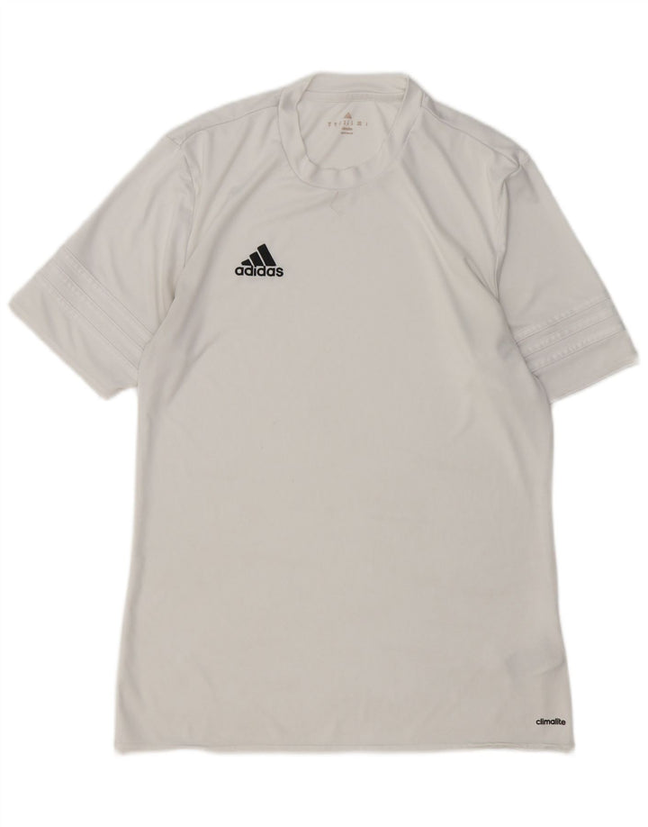 Camiseta Adidas Masculina Climalite Top Médio Poliéster Branco