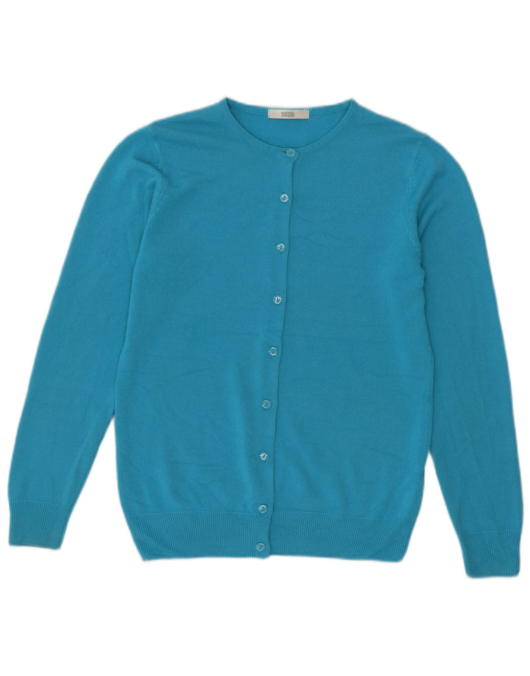 Suéter cardigã feminino Marks & Spencer Reino Unido 8 pequeno turquesa acrílico