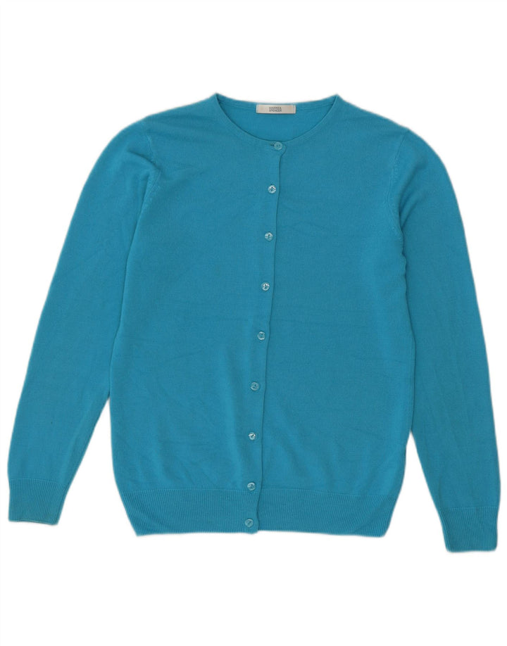 Suéter cardigã feminino Marks & Spencer Reino Unido 8 pequeno turquesa acrílico