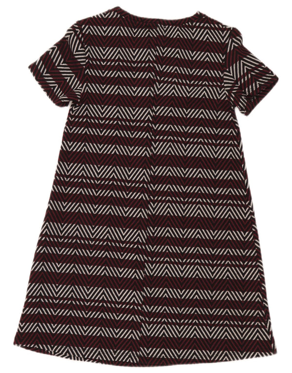 Zara Vestido feminino Trafaluc A-Line Reino Unido 8 pequeno Chevron multicolorido