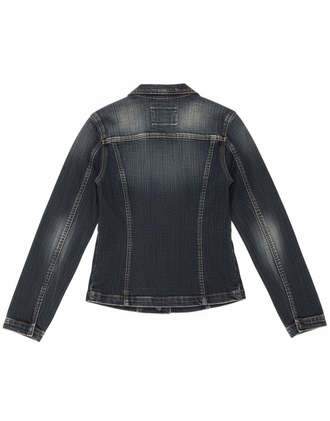 Jaqueta blazer jeans feminina Vitamina com 1 botão Reino Unido 14 algodão azul médio