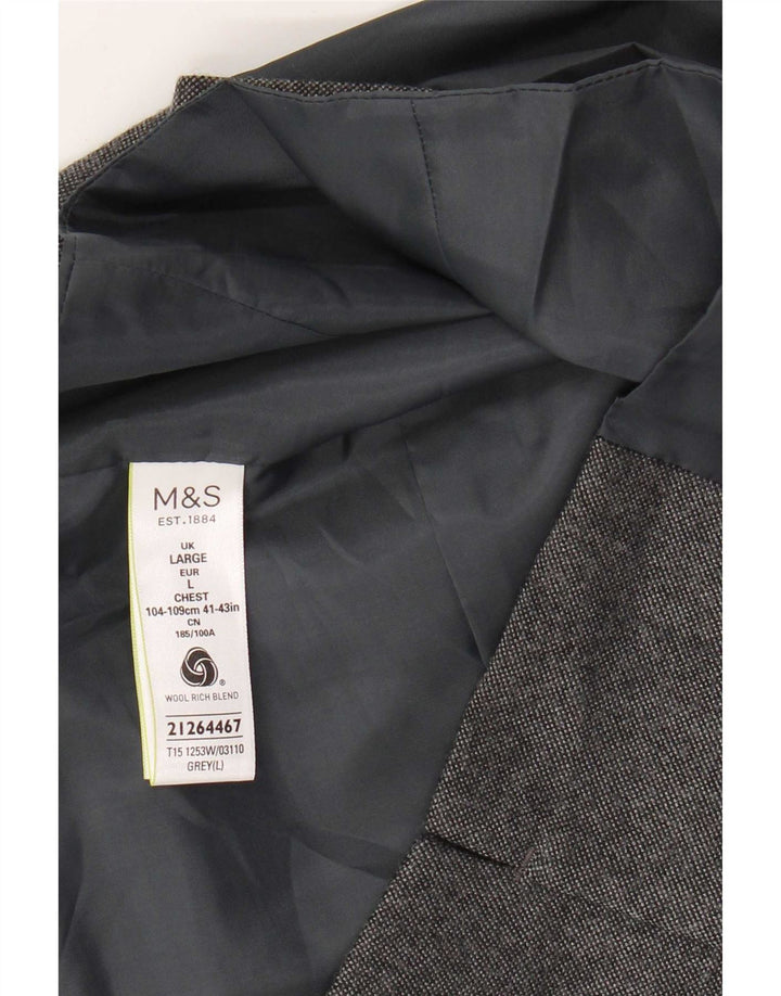 Colete masculino Marks & Spencer grande lã cinza