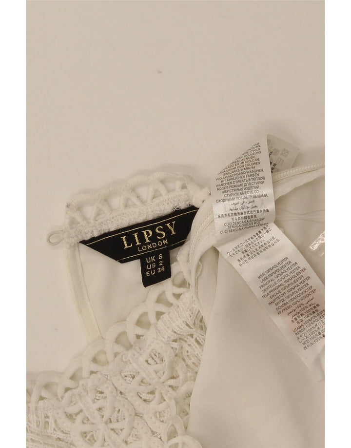 Blusa feminina Lipsy UK 6 XS poliéster floral branco
