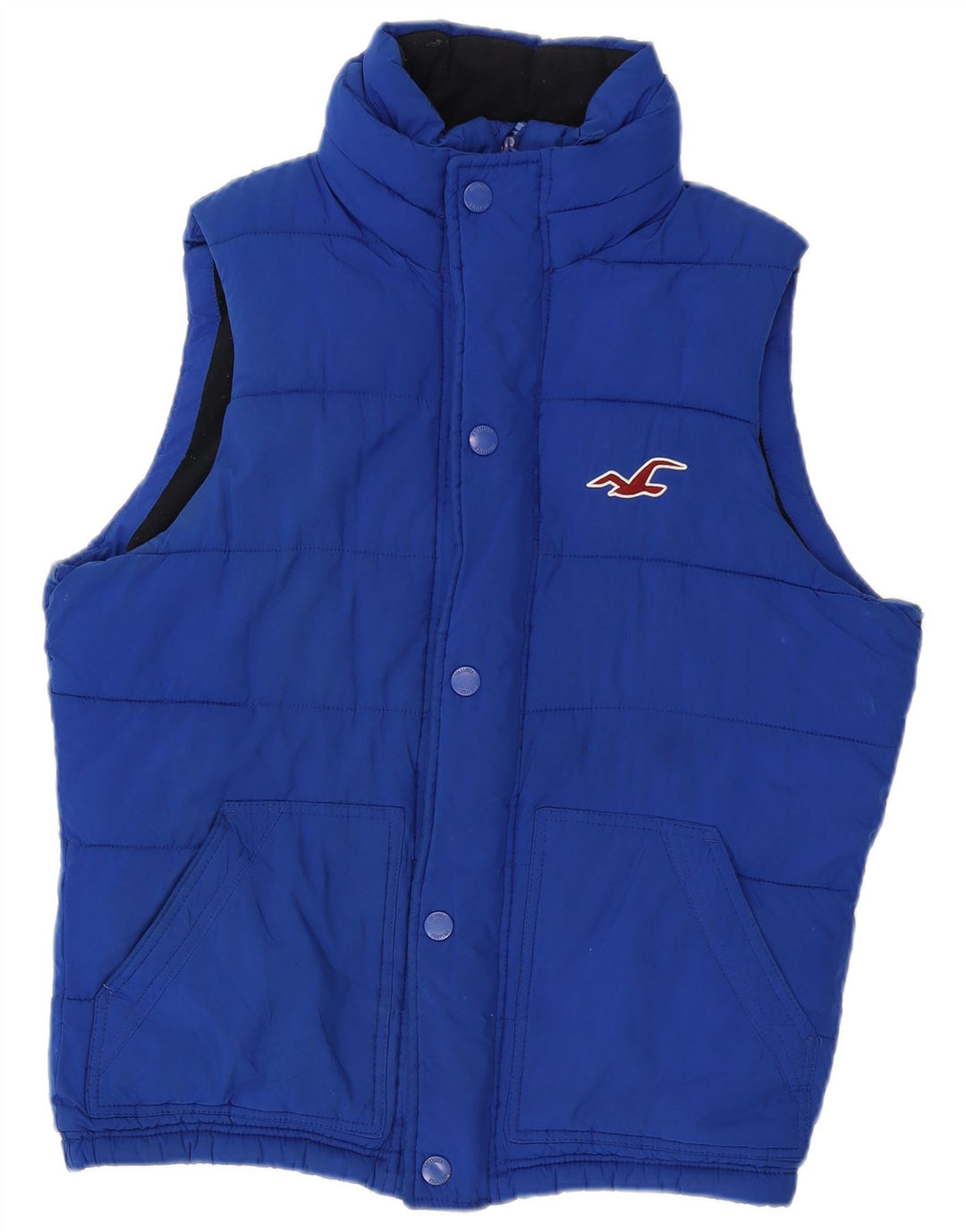 Colete acolchoado masculino Hollister UK 38 poliéster azul médio