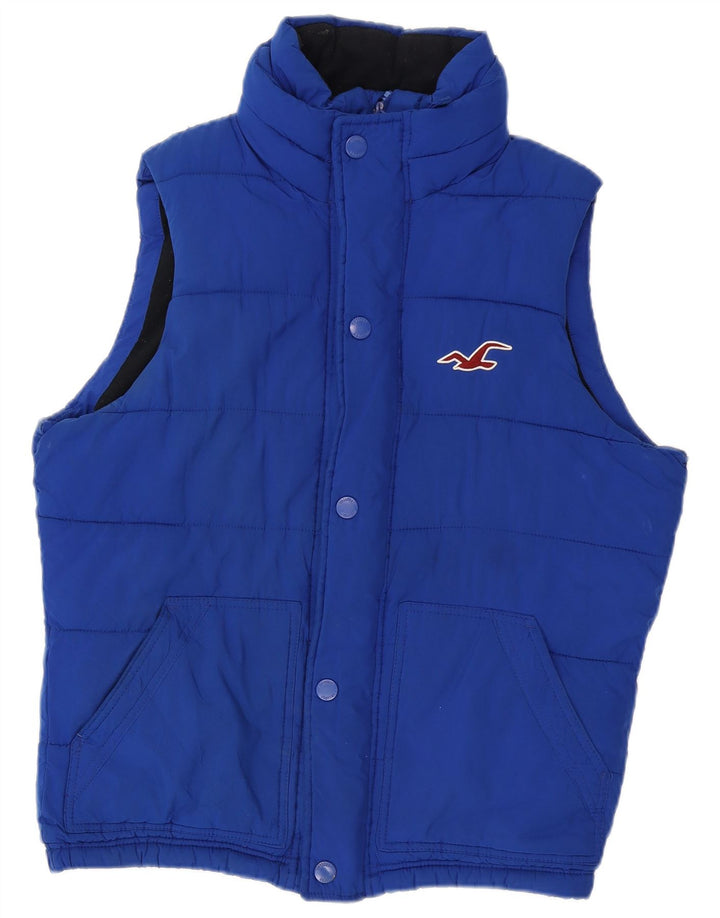 Colete acolchoado masculino Hollister UK 38 poliéster azul médio