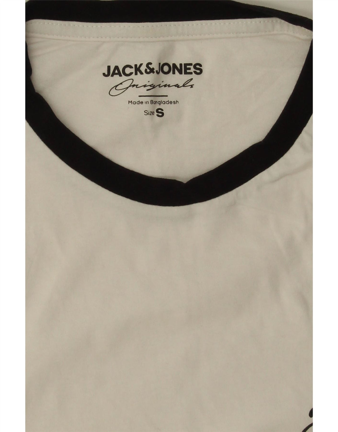 JACK & JONES Mens T-Shirt Top Small White Cotton Vintage Jack & Jones and Second-Hand Jack & Jones from Messina Hembry 