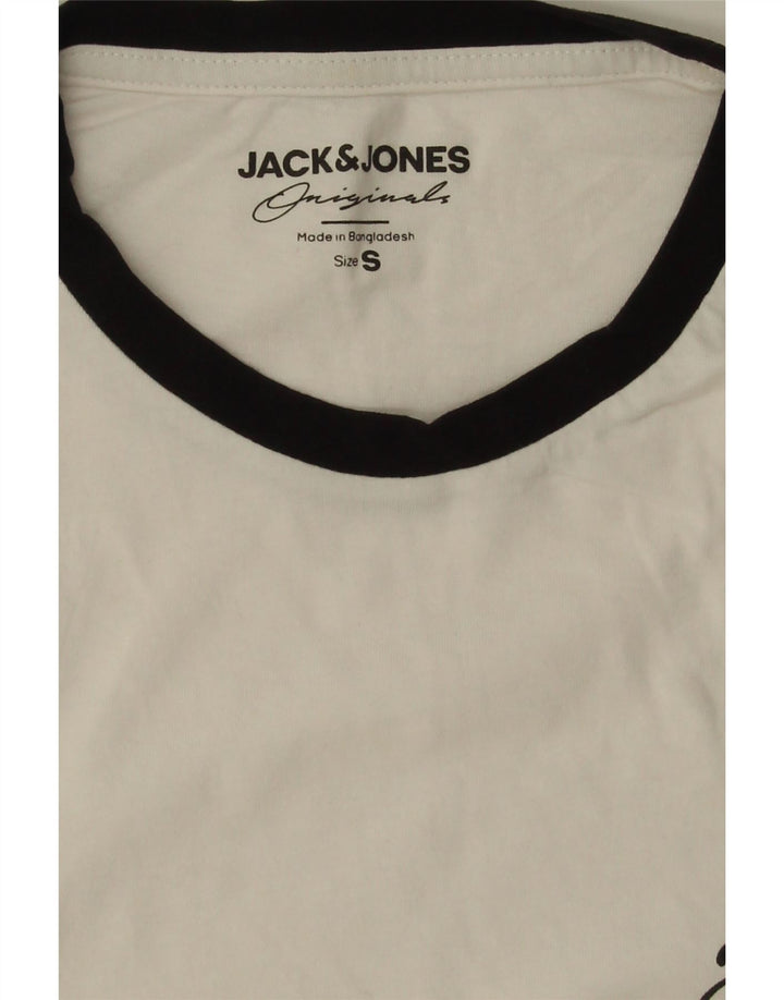 JACK & JONES Mens T-Shirt Top Small White Cotton Vintage Jack & Jones and Second-Hand Jack & Jones from Messina Hembry 