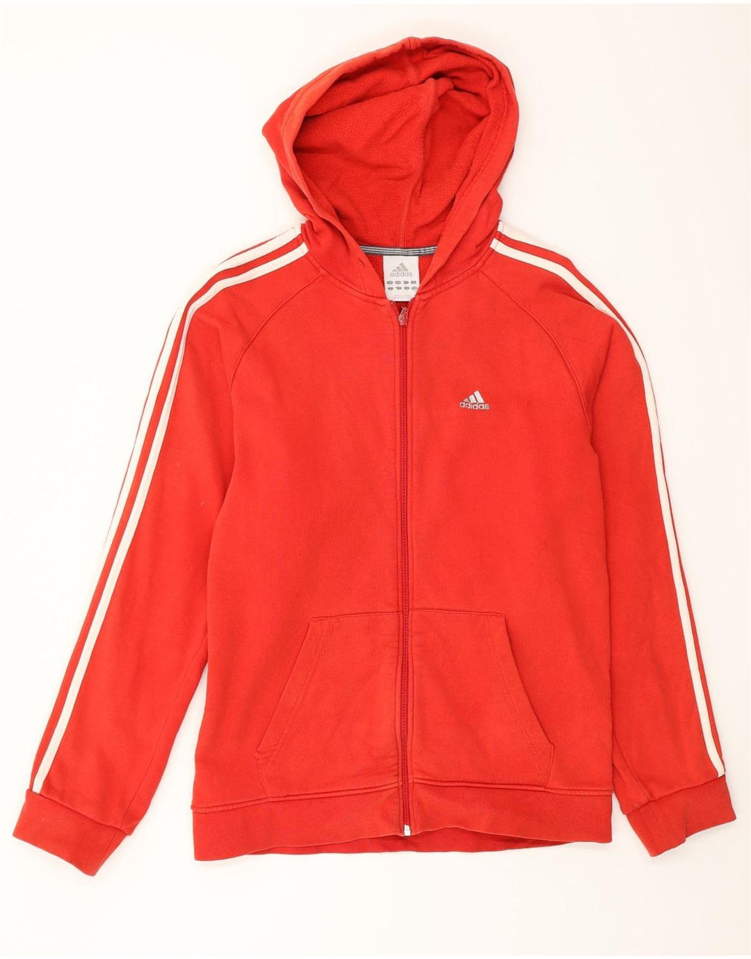Adidas masculino zip moletom com capuz pequeno algodão vermelho