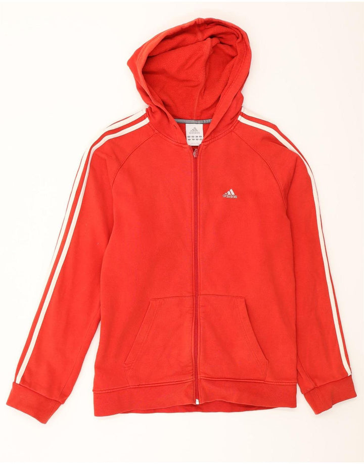 Adidas masculino zip moletom com capuz pequeno algodão vermelho