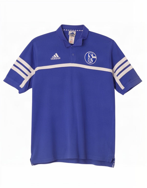 Adidas Mens Polo Shirt UK 38/40 Médio Azul Colourblock Algodão