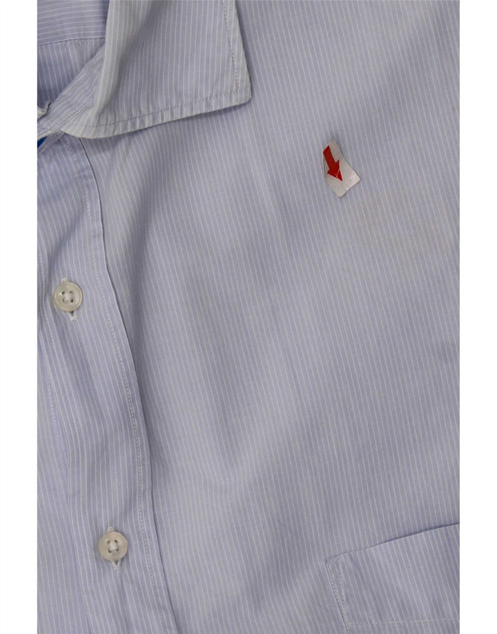 Camisa masculina casual Massimo Dutti 2XL risca de giz azul