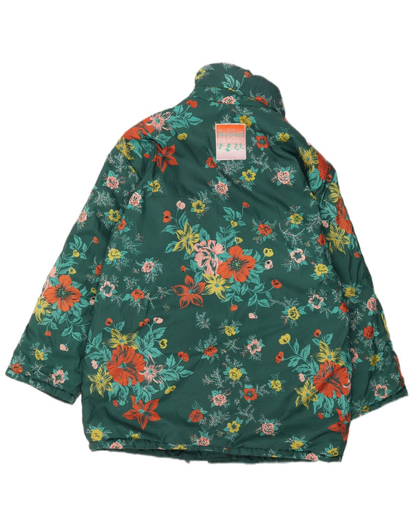 Jaqueta de esqui reversível feminina Stratos EU 44 XL poliéster floral verde