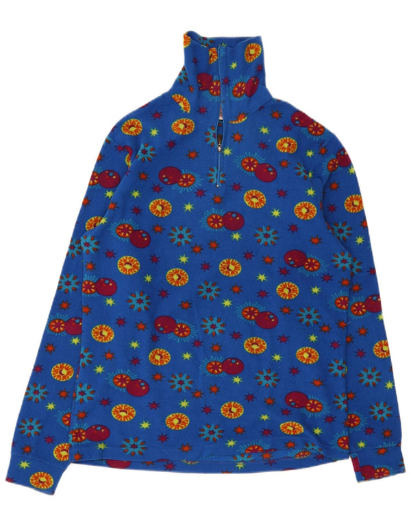 Conte of Florence Suéter masculino de lã com zíper e gola média floral azul médio