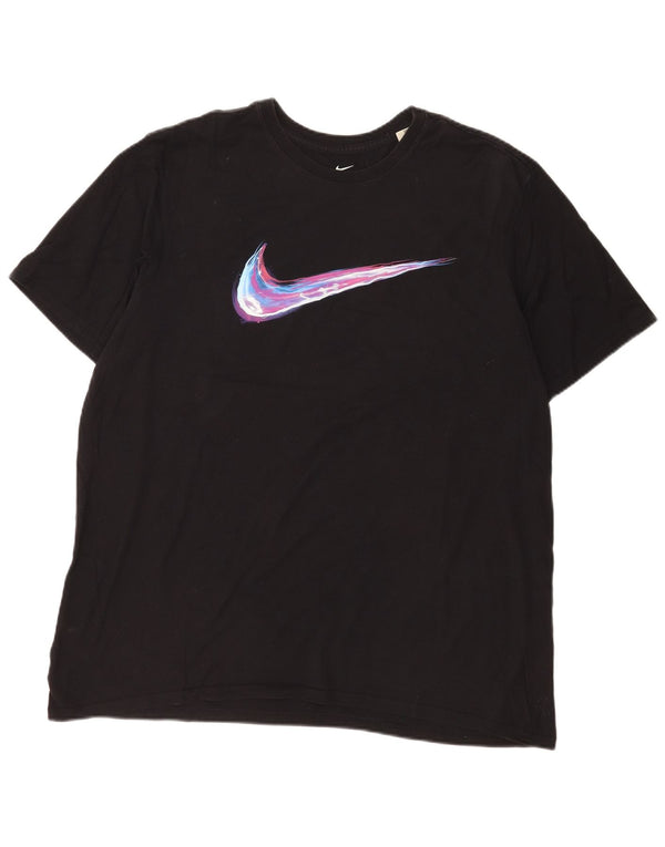 Camiseta masculina NIKE com corte atlético gráfico 2XL de algodão preto