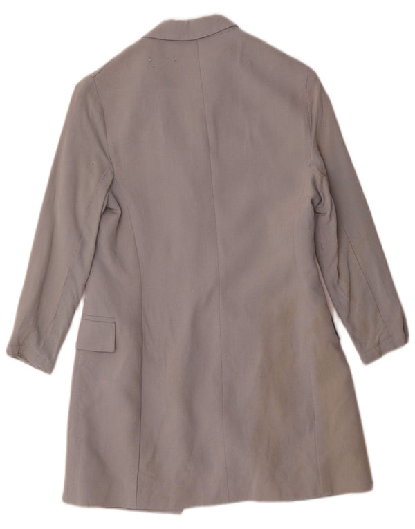 Jaqueta blazer feminina Longline com 3 botões da Max & Co. UK 10 Viscose cinza pequena