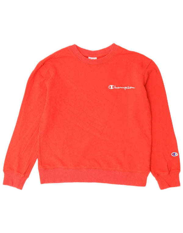 Champion moletom feminino jumper UK 10 pequeno algodão vermelho