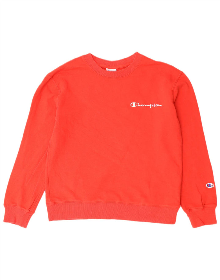 Champion moletom feminino jumper UK 10 pequeno algodão vermelho