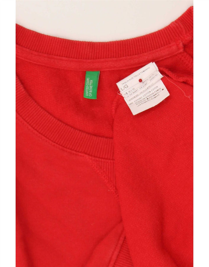 Benetton moletom masculino jumper grande algodão vermelho