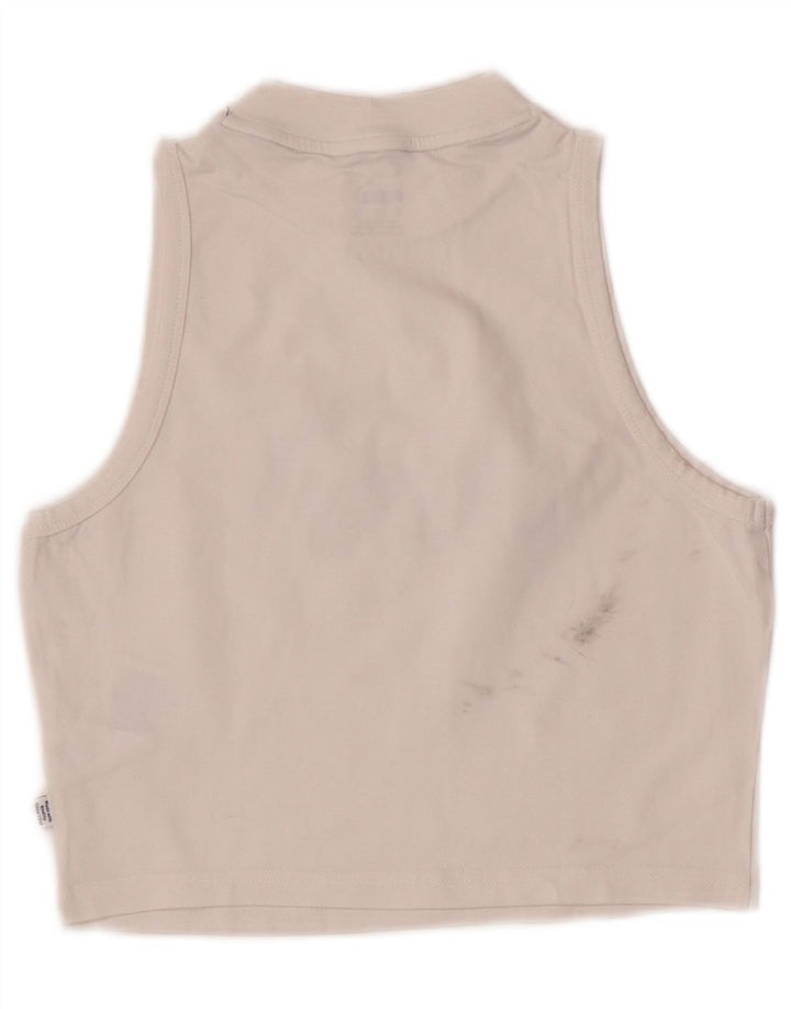 Puma Womens Crop Graphic Vest Top UK 12 Médio Algodão Branco