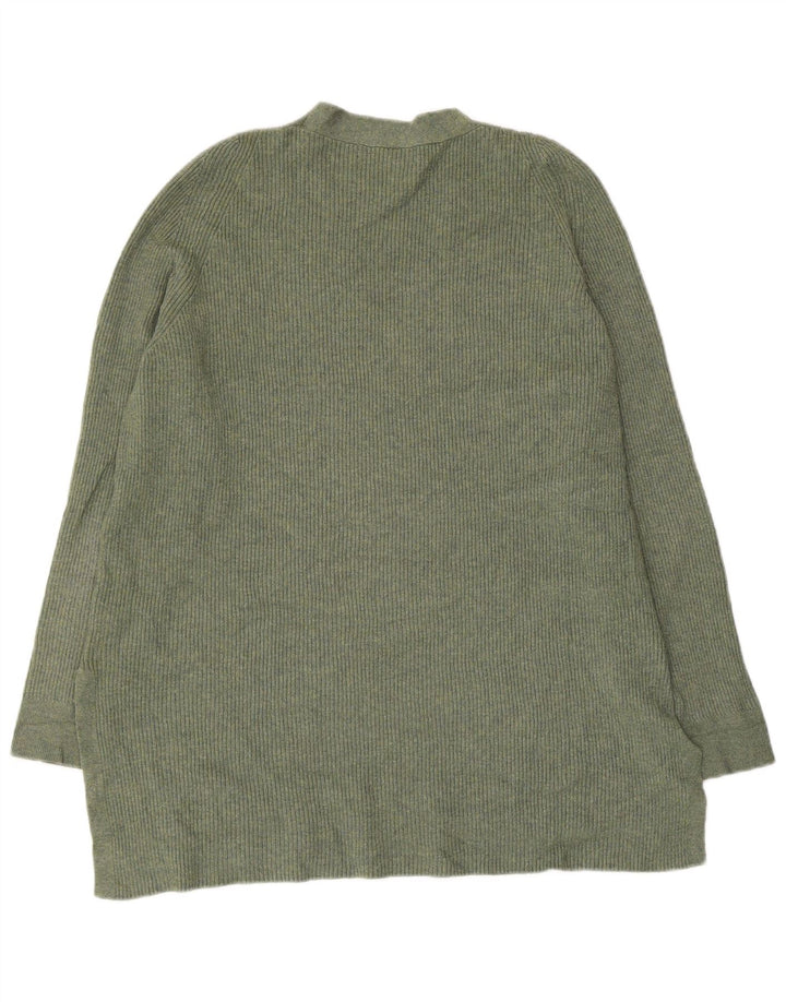 MARKS & SPENCER Suéter feminino com decote em V Reino Unido 16 grande poliéster verde