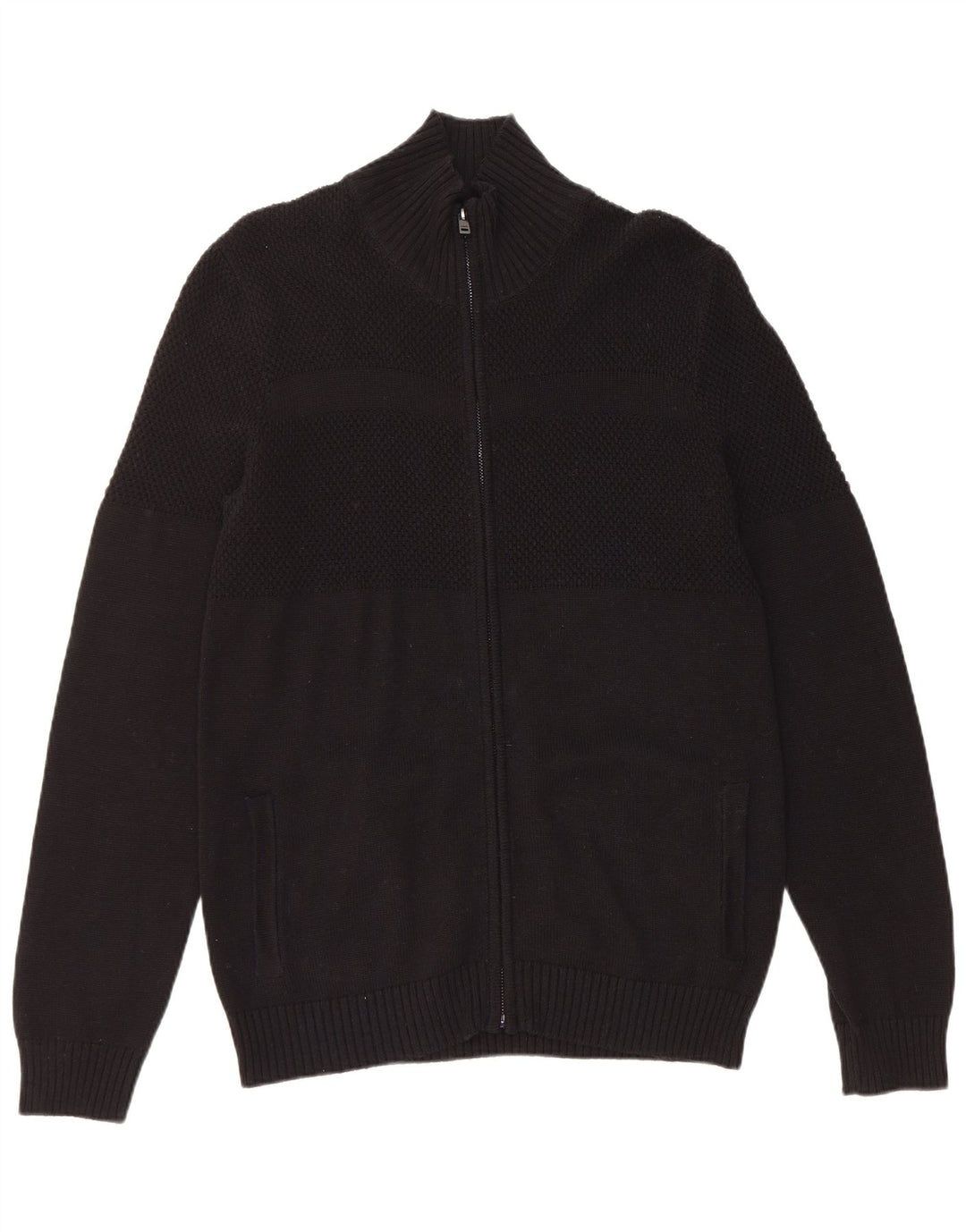 Suéter cardigã masculino GUESS grande algodão preto