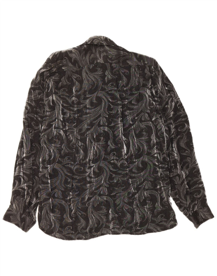 Blusa feminina LUCIANA com babados na frente IT 42 Paisley cinza médio