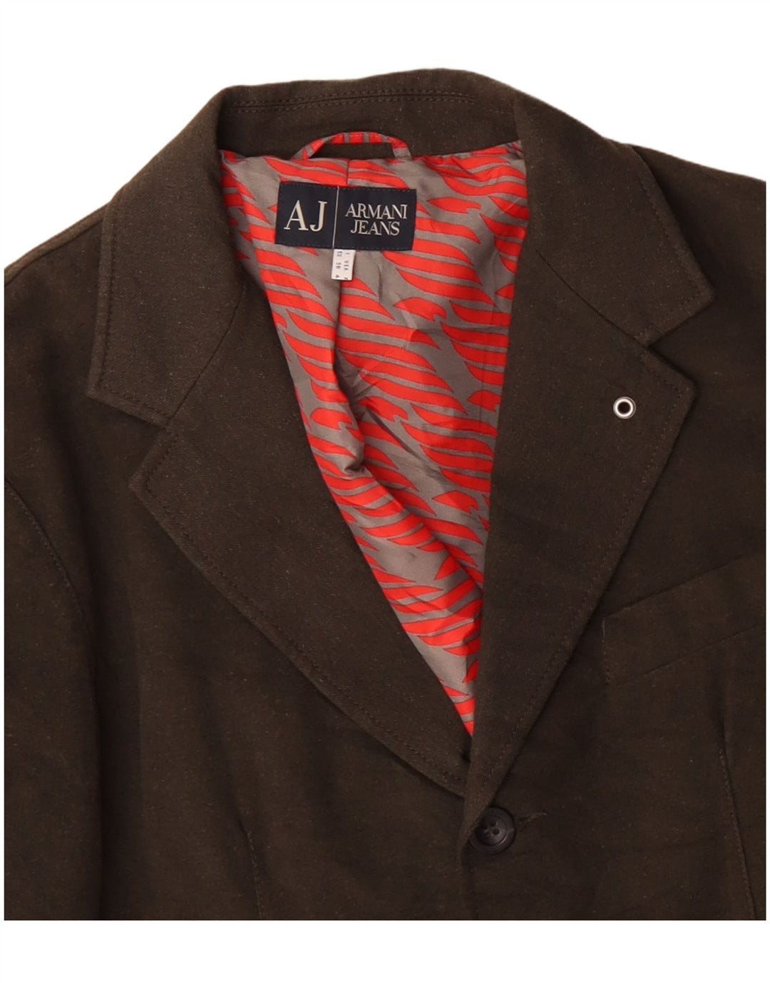 ARMANI JEANS Jaqueta blazer masculina de 2 botões IT 52 grande algodão cáqui