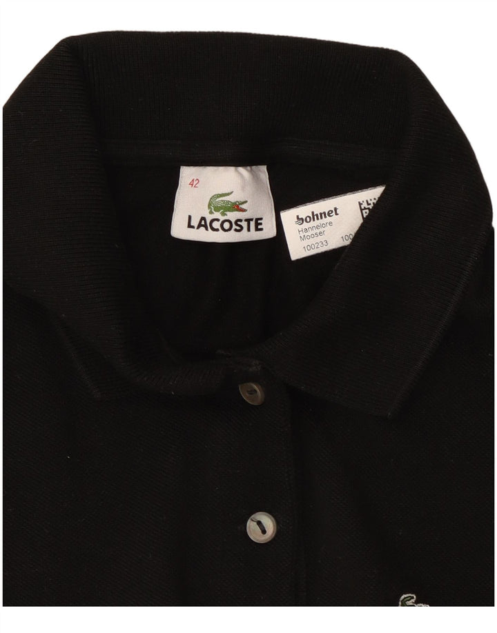 Camisa polo feminina Lacoste tamanho 42 grande algodão preto