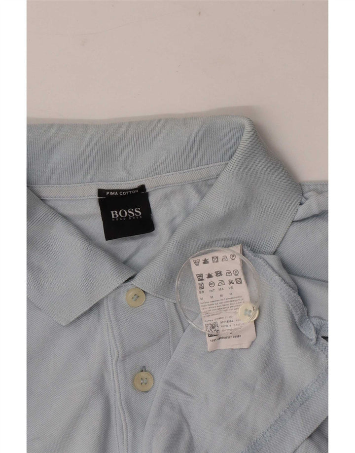 Camisa polo masculina Hugo Boss algodão azul médio