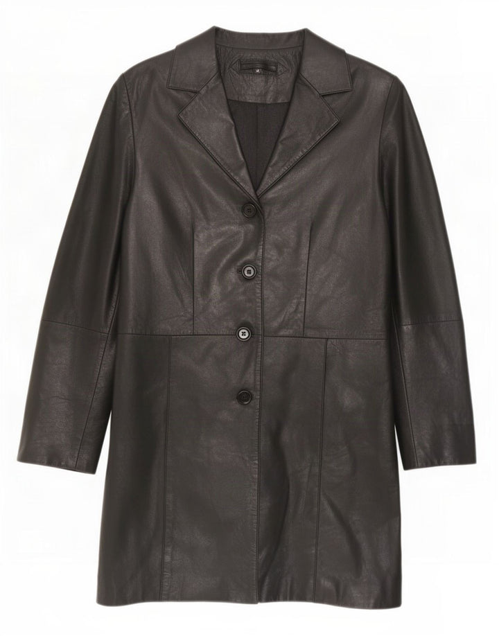 Casaco de couro feminino vintage EU 36 pequeno preto