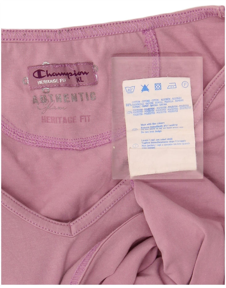 CHAMPION Top feminino Heritage Fit gráfico manga comprida UK 18 XL roxo