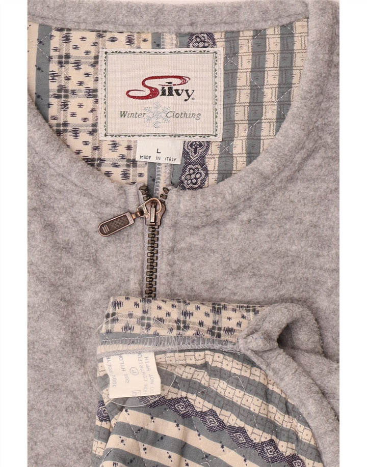 Silvy Mens Fleece Gilet UK 40 Grande Poliéster Cinza