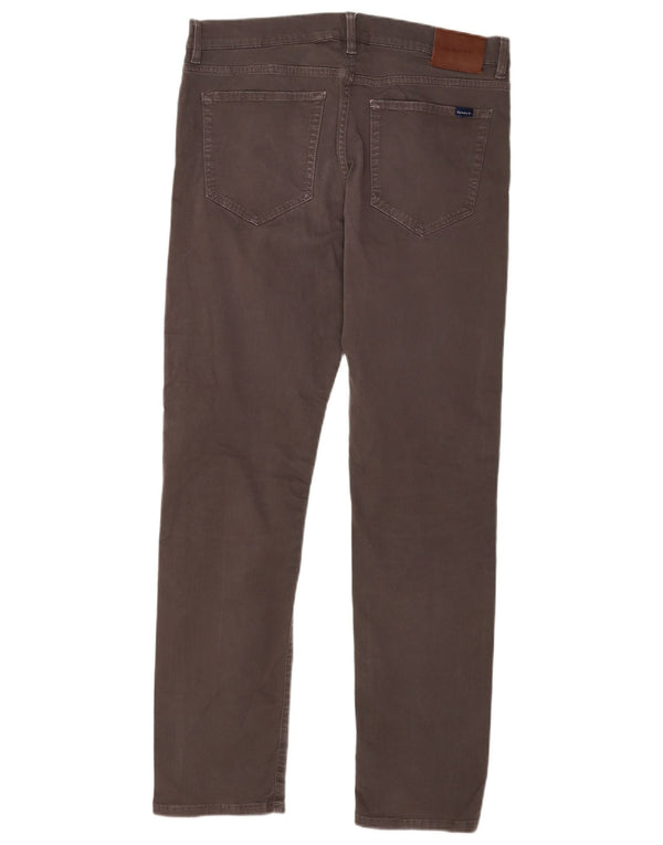 Calça masculina Gant Slim Fit casual W34 L32 algodão marrom
