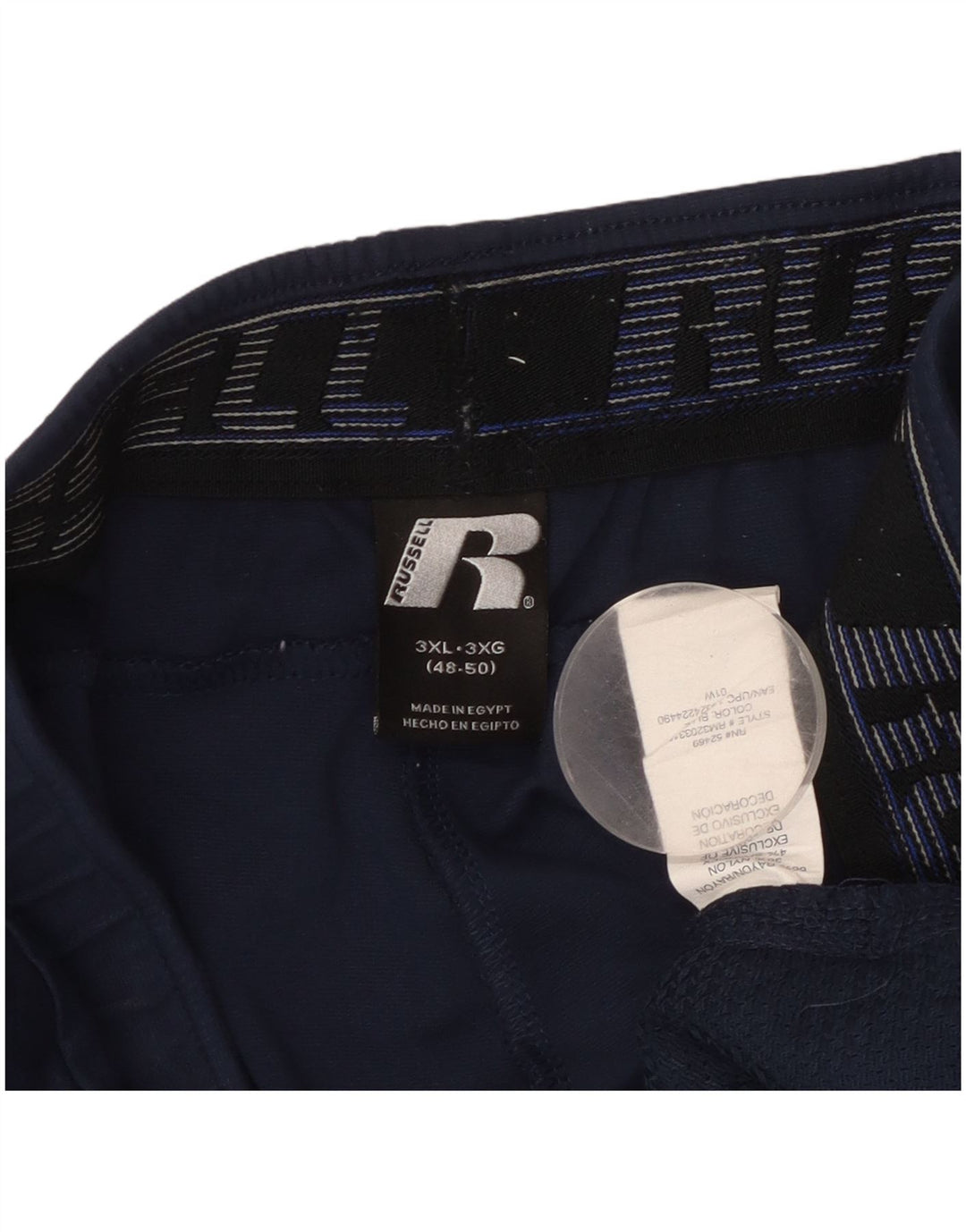 Calça de treino masculina Russell Athletic 3XL azul marinho rayon