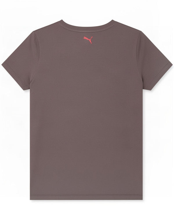Camiseta feminina Puma Graphic UK 14 algodão cinza médio