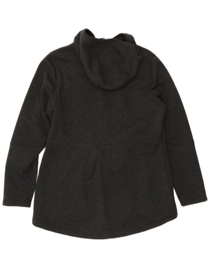 Suéter feminino com capuz e zíper The North Face Reino Unido 16 grande poliéster cinza