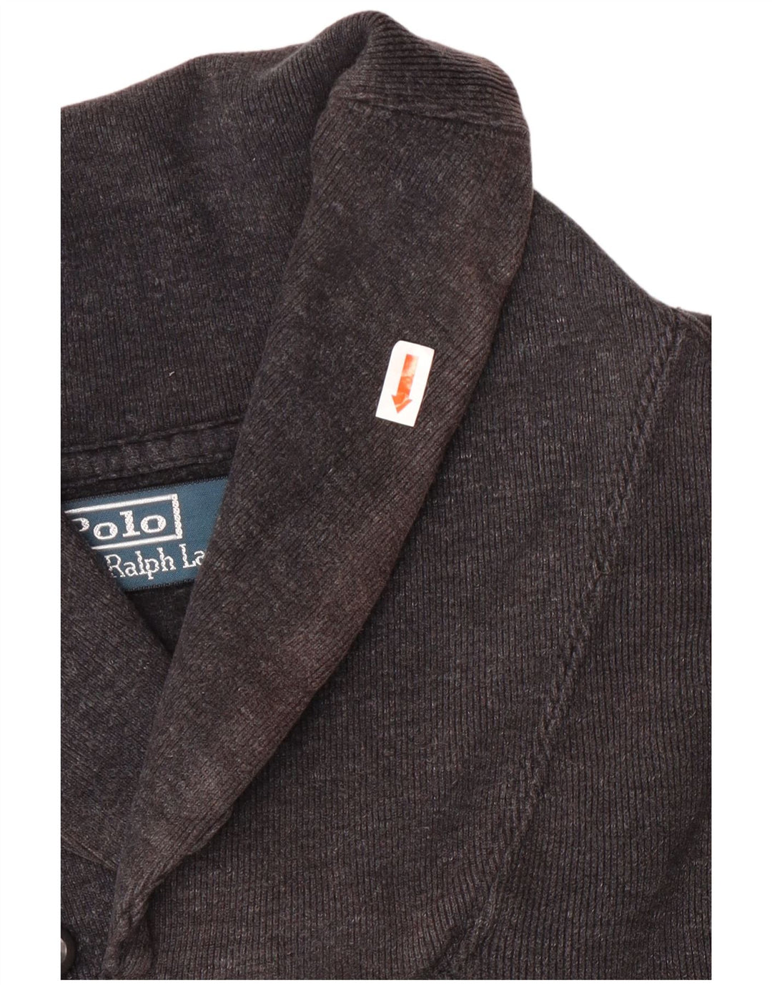 Suéter masculino POLO RALPH LAUREN com gola xale e algodão cinza grande