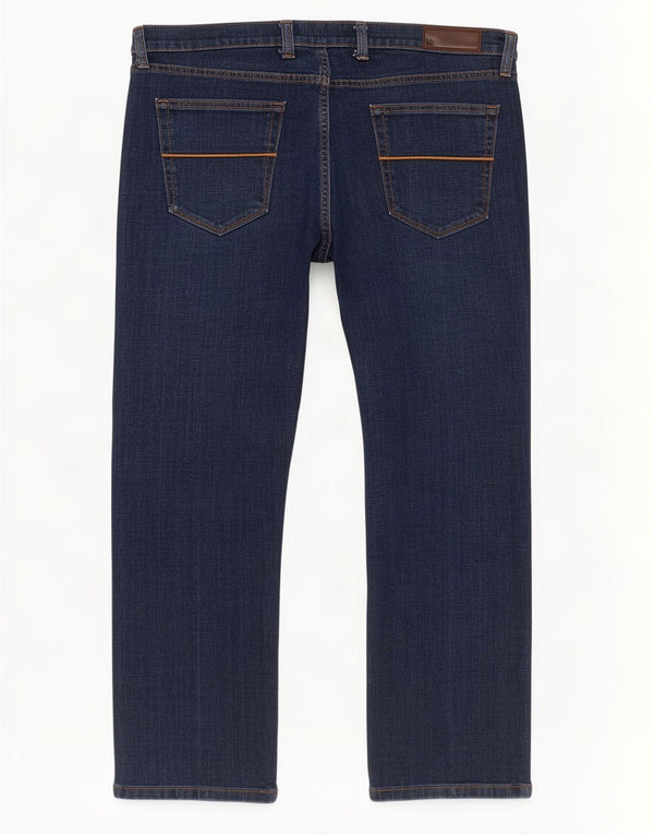 Calça jeans reta regular masculina Marks & Spencer W38 L29 algodão azul