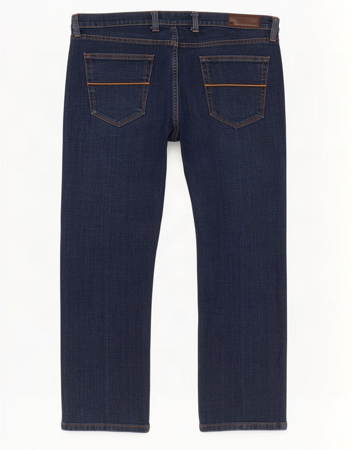 Calça jeans reta regular masculina Marks & Spencer W38 L29 algodão azul