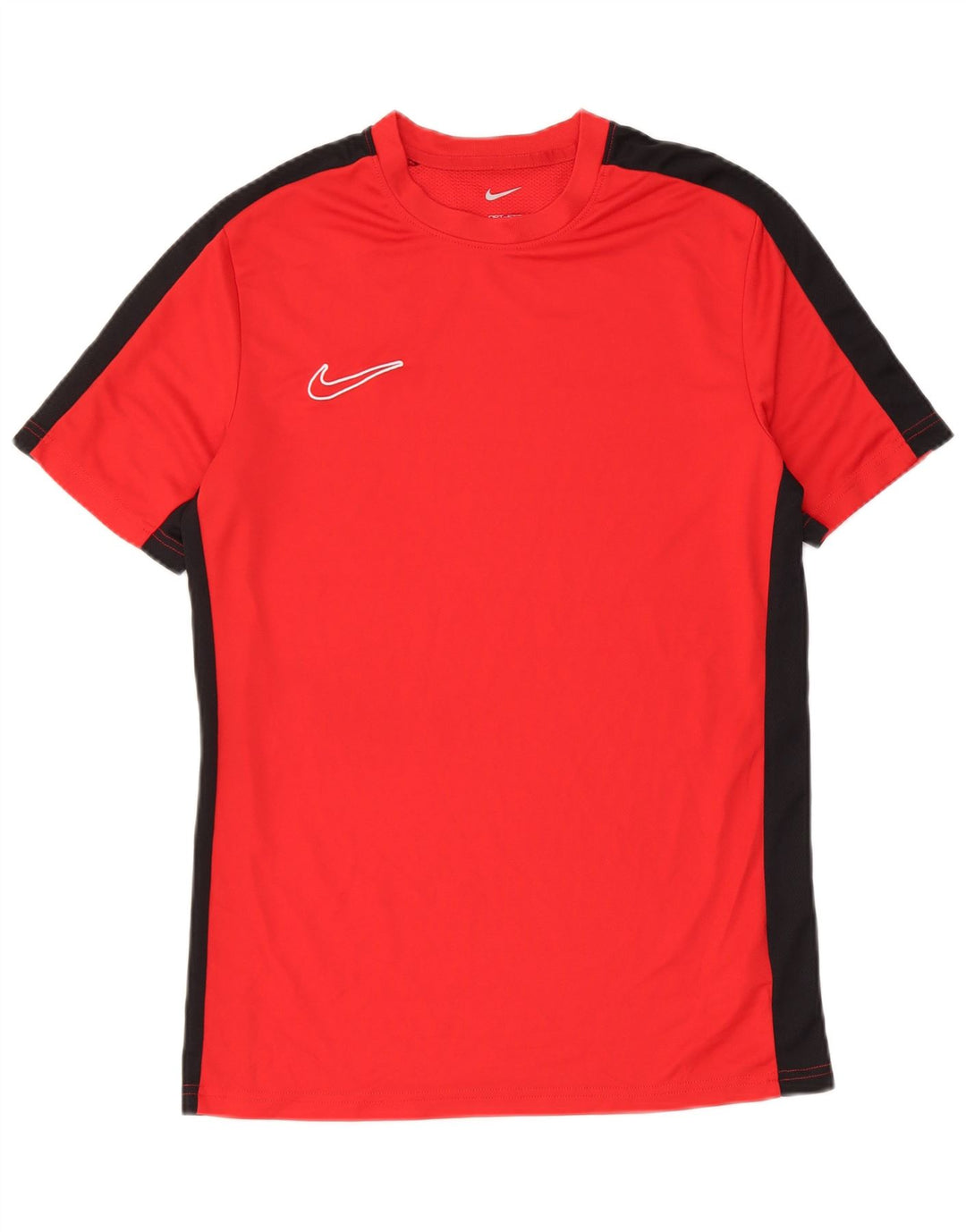 Camiseta masculina Nike Dri Fit Slim Top médio vermelho colorblock poliéster