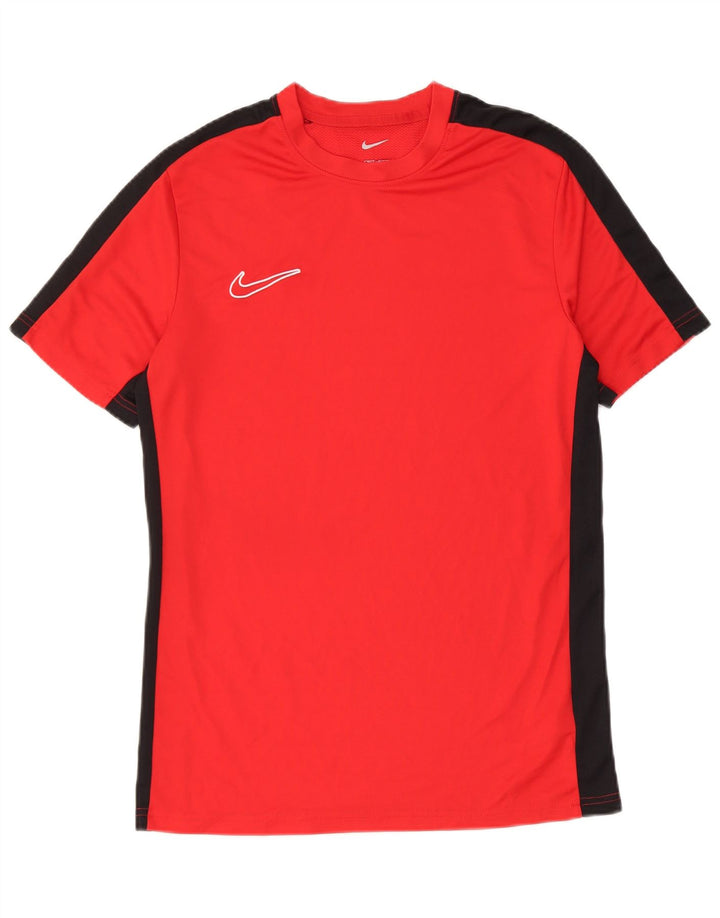 Camiseta masculina Nike Dri Fit Slim Top médio vermelho colorblock poliéster