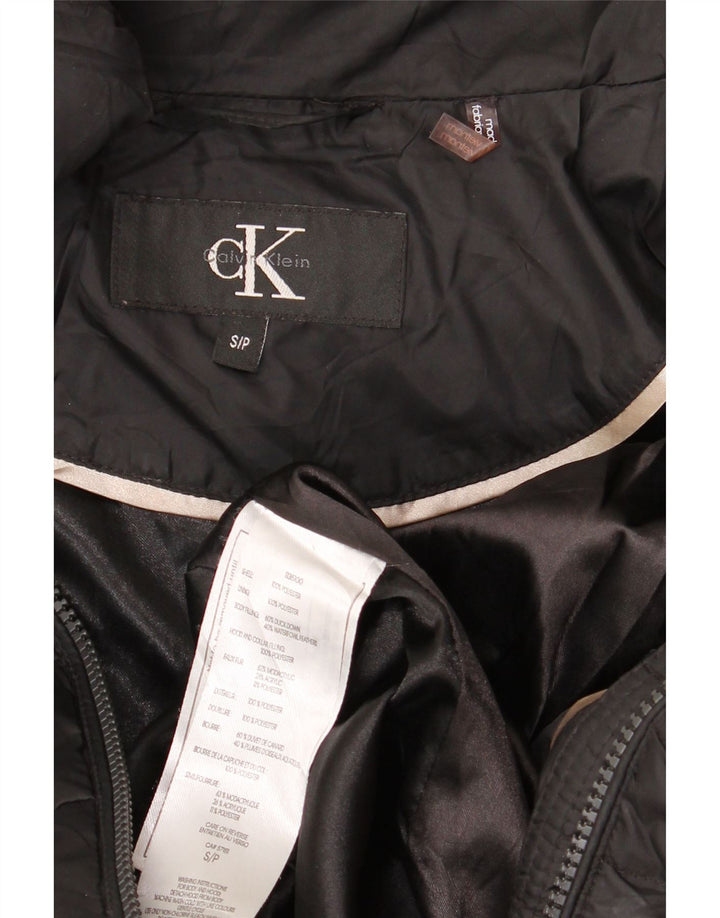 Jaqueta acolchoada feminina Calvin Klein UK 10 poliéster preto pequeno
