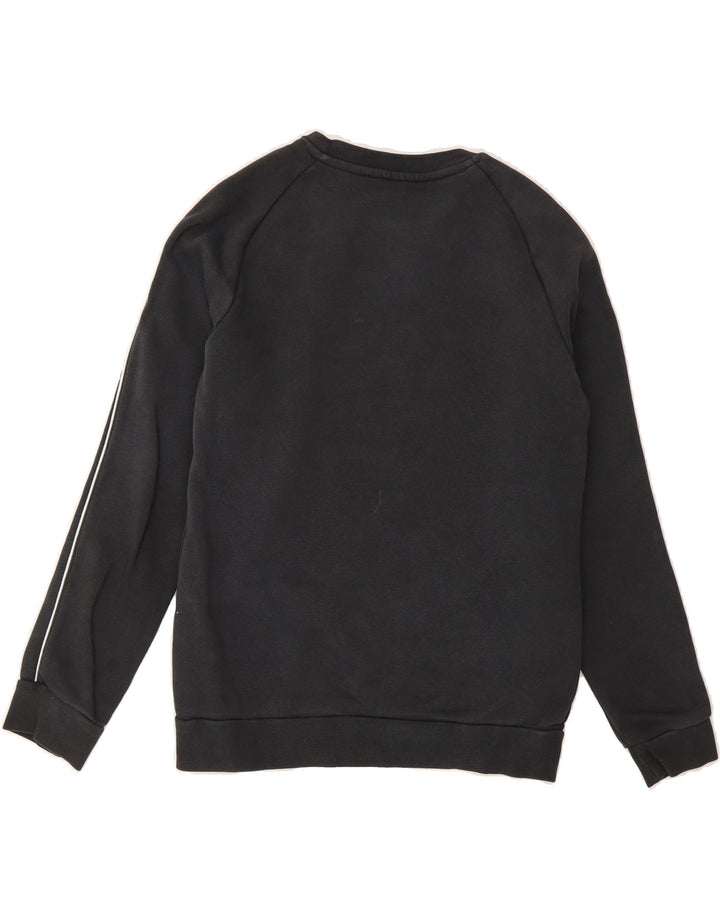 ADIDAS Boys Sweatshirt Jumper 11-12 Years Black Cotton Vintage Adidas and Second-Hand Adidas from Messina Hembry 