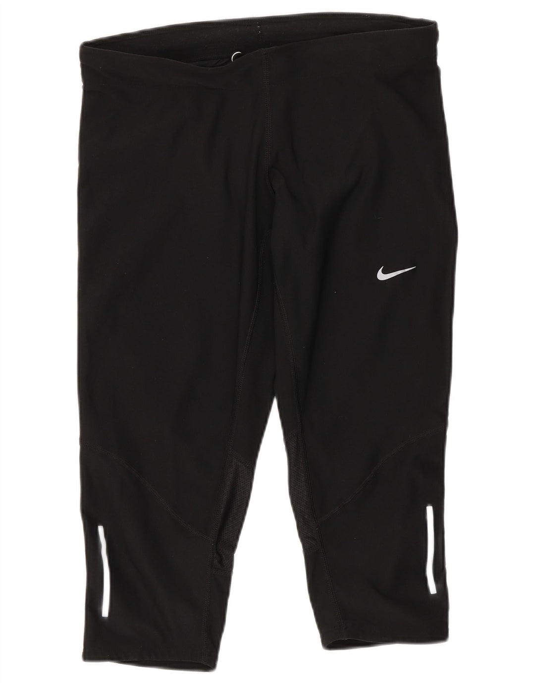 Nike Womens Capri Leggings UK 8 Pequeno Poliéster Preto Manchado
