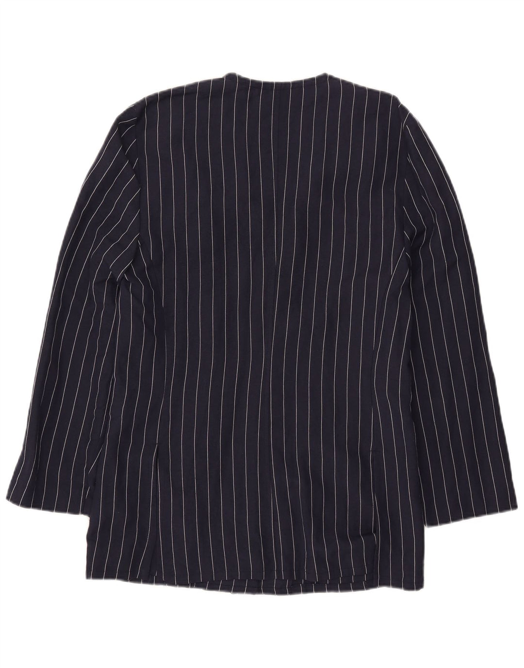 Jaqueta blazer feminina vintage com 4 botões IT 44 médio azul marinho listrado