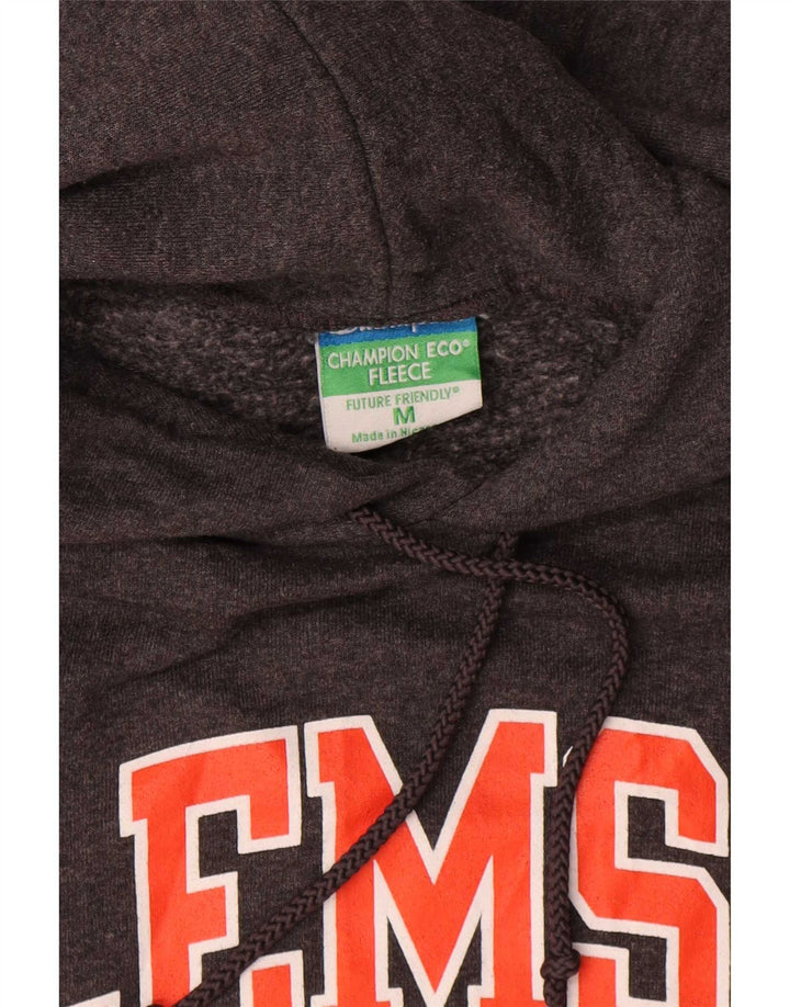Jumper masculino com capuz gráfico Clemson da Champion algodão cinza médio