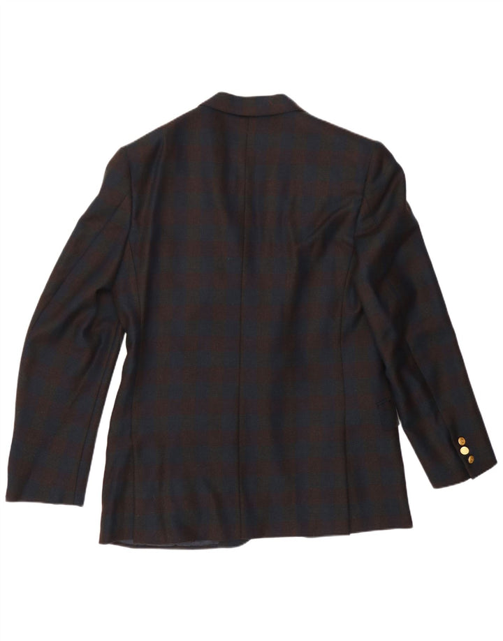 Jaqueta Blazer Masculina Valentino com 2 Botões Reino Unido 38 Médio Azul Marinho Xadrez