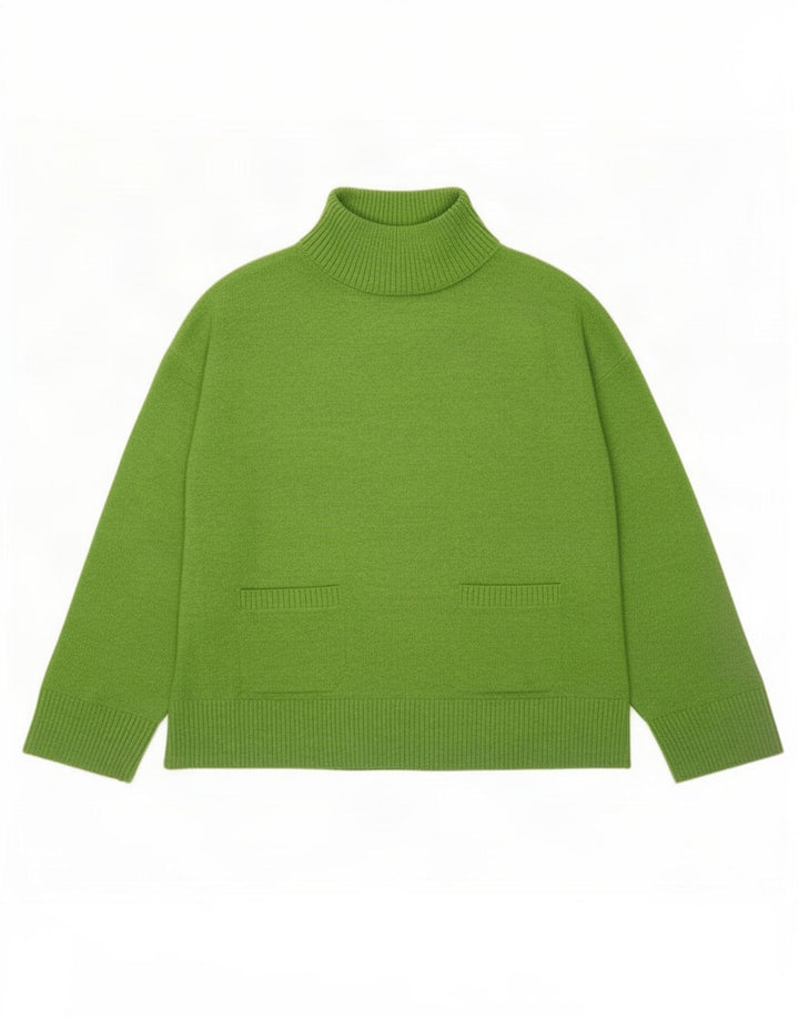 Suéter feminino Marks & Spencer com gola tartaruga Reino Unido 14 verde médio