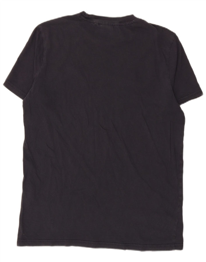 CHAMPION Camiseta masculina gráfica top pequeno algodão azul marinho